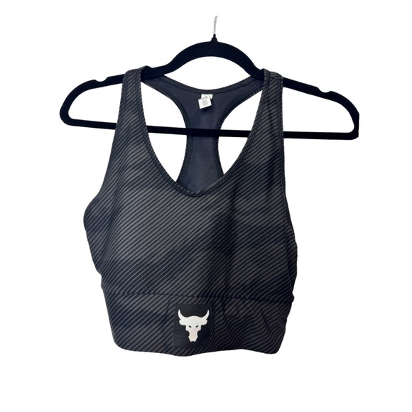 Under Armour Project Rock Sport Bra Black - Picture 2 of 9